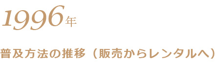 1996年普及方法の推移（販売からレンタルへ）